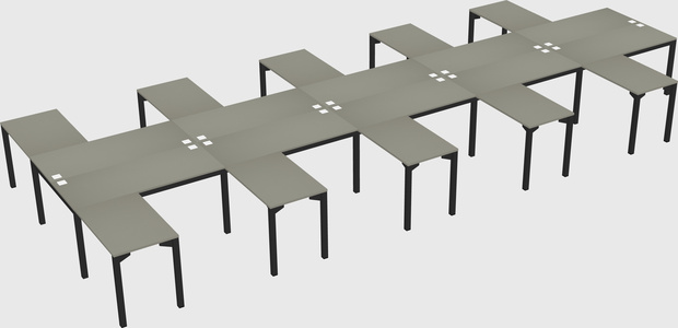Shared l-shaped desk