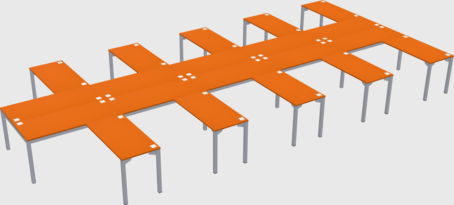 Shared l-shaped desk