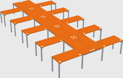 Shared l-shaped desk