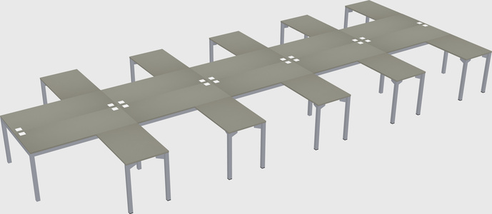 Shared l-shaped desk