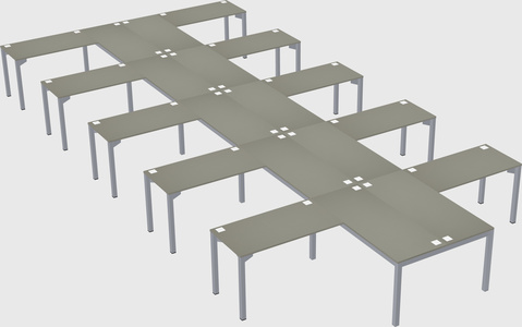 Shared l-shaped desk