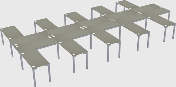 Shared l-shaped desk