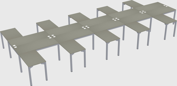 Shared l-shaped desk
