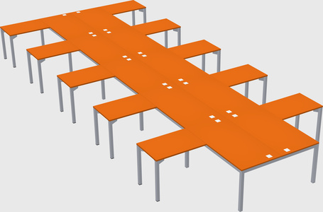 Shared l-shaped desk