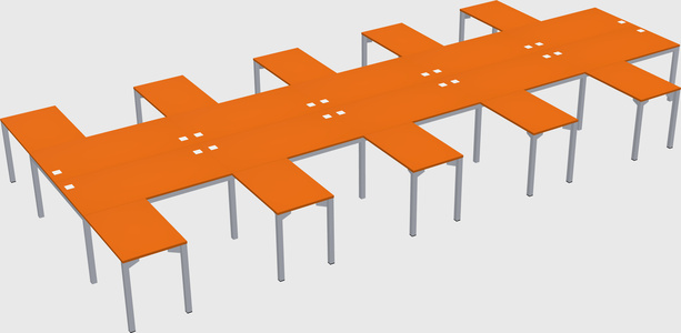 Shared l-shaped desk