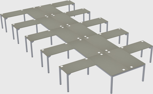 Shared l-shaped desk
