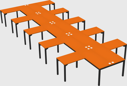 Shared l-shaped desk