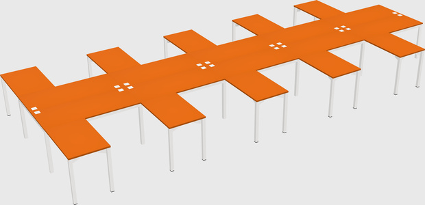 Shared l-shaped desk