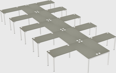 Shared l-shaped desk