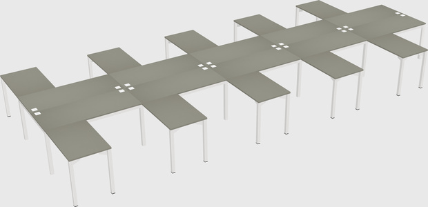 Shared l-shaped desk