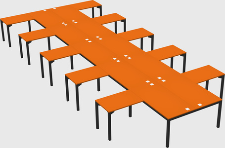 Shared l-shaped desk