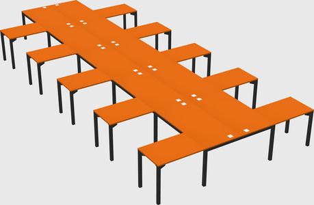 Shared l-shaped desk