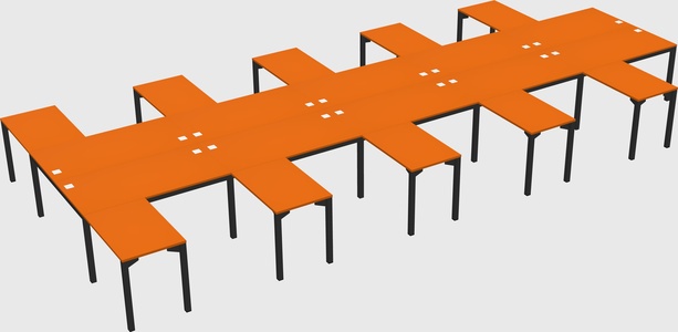 Shared l-shaped desk