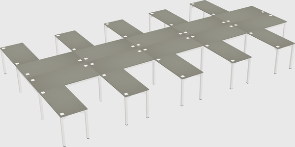 Shared l-shaped desk