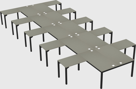 Shared l-shaped desk