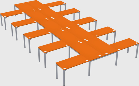 Shared l-shaped desk