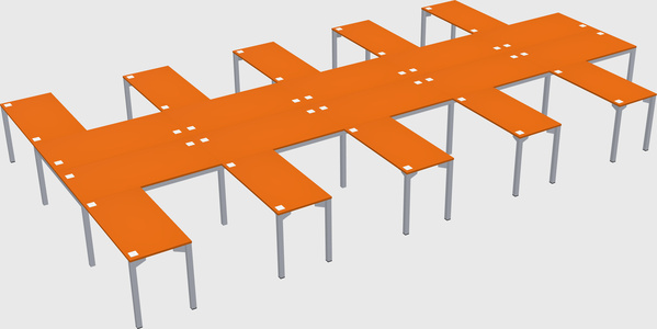 Shared l-shaped desk