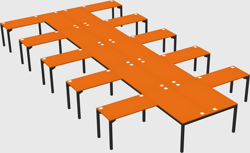 Shared l-shaped desk