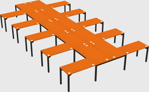 Shared l-shaped desk