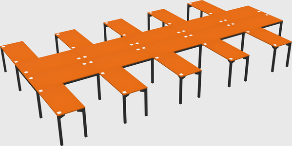 Shared l-shaped desk