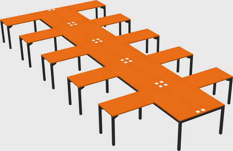 Shared l-shaped desk