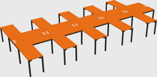Shared l-shaped desk