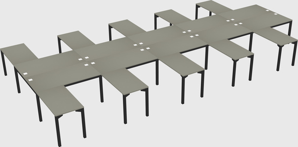 Shared l-shaped desk
