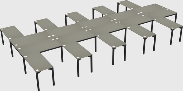 Shared l-shaped desk