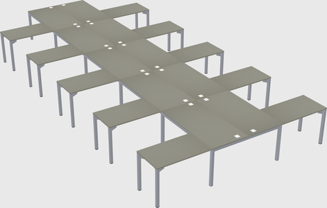 Shared l-shaped desk