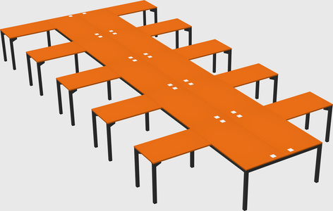 Shared l-shaped desk
