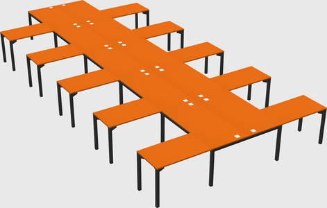 Shared l-shaped desk