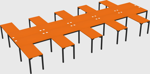 Shared l-shaped desk