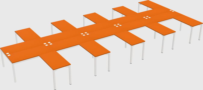 Shared l-shaped desk