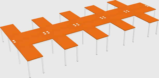 Shared l-shaped desk