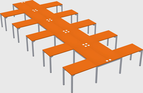 Shared l-shaped desk