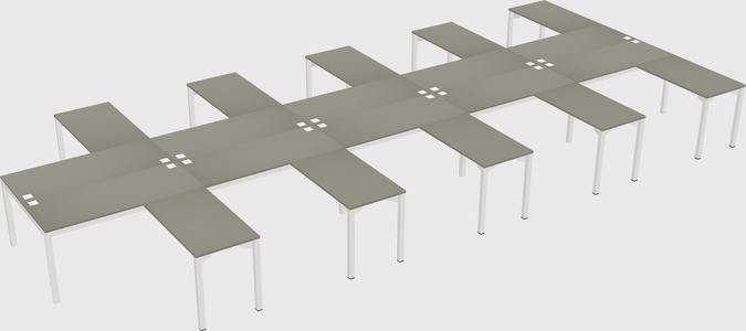 Shared l-shaped desk