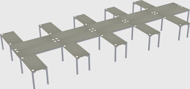 Shared l-shaped desk
