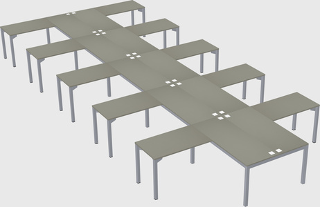 Shared l-shaped desk