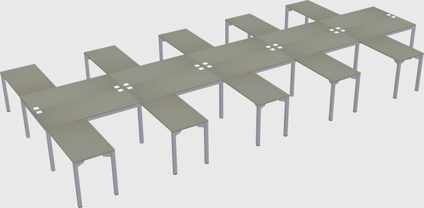 Shared l-shaped desk