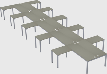 Shared l-shaped desk