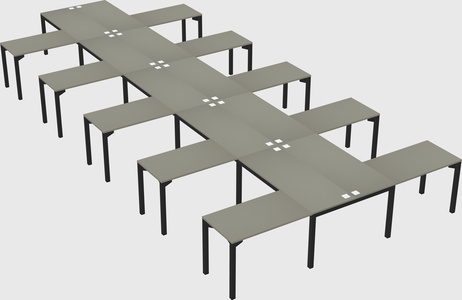 Shared l-shaped desk