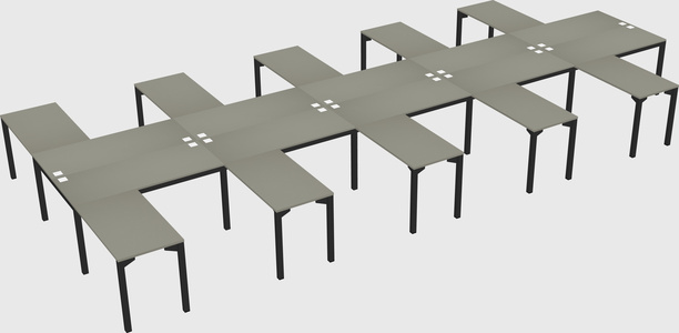 Shared l-shaped desk