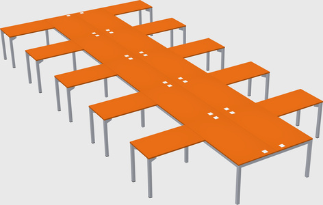 Shared l-shaped desk