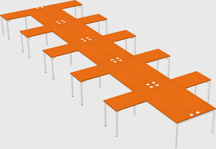 Shared l-shaped desk