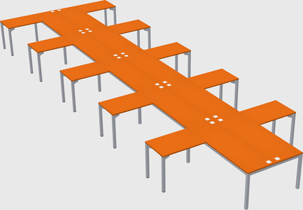 Shared l-shaped desk