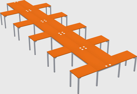 Shared l-shaped desk