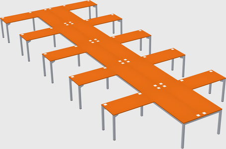 Shared l-shaped desk