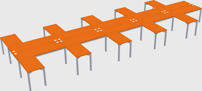 Shared l-shaped desk