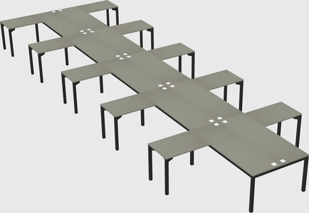 Shared l-shaped desk