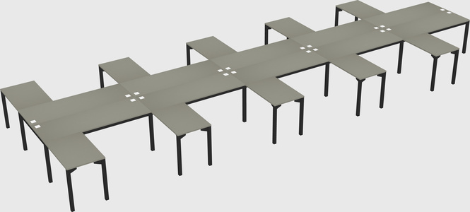 Shared l-shaped desk